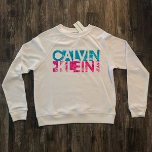 💠NWT Calvin Klein Jeans holographic sweatshirt women’s small